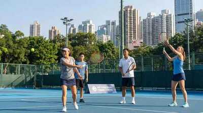 Mixed age adult group practicing at Victoria Park
